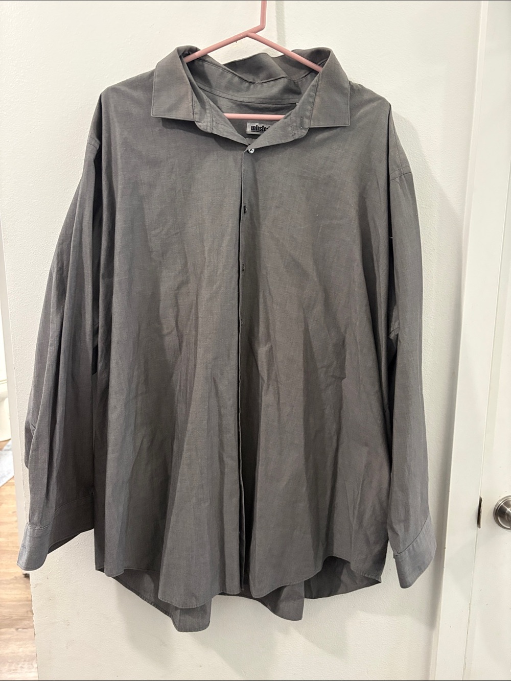 Men's Long Sleeve Button-Up Shirt - Gray